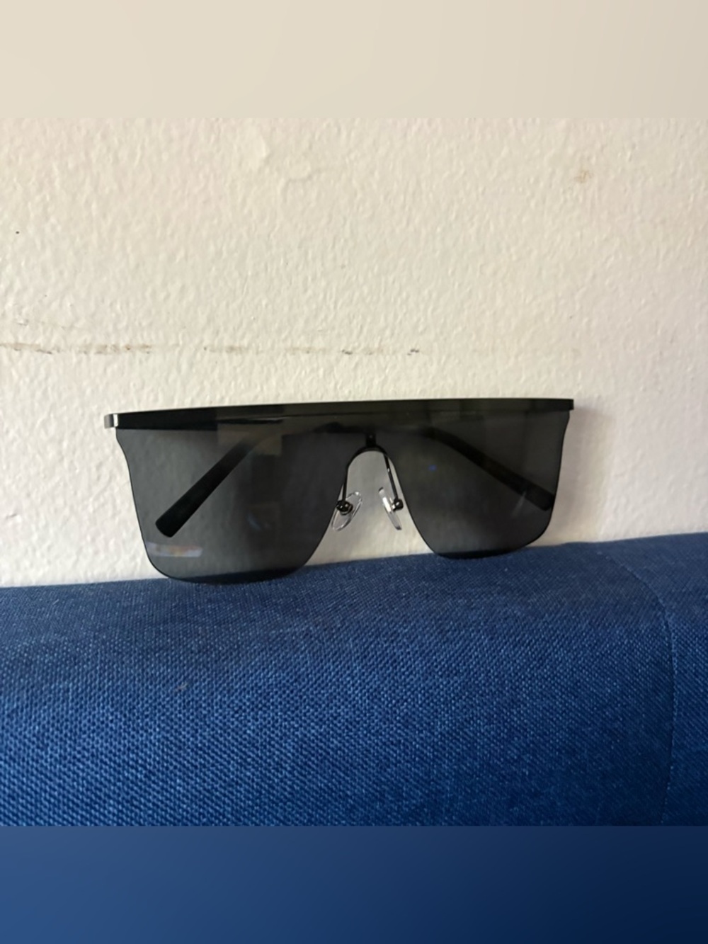 Oversized Shield Sunglasses in Black